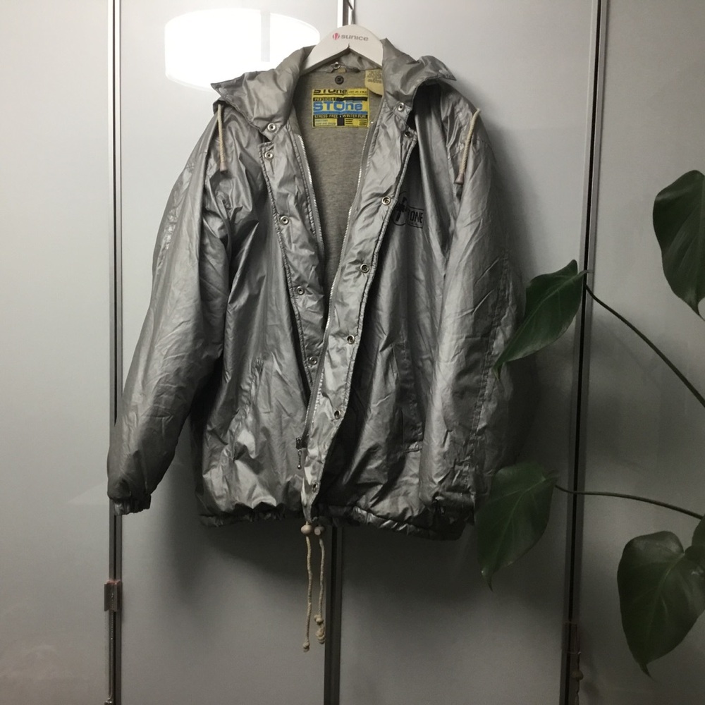 President Stone Very Vintage Silver Bomber-Style Jacket 90s